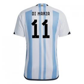 Koszulka Argentyna Di Maria 11 Domowe Stroje Piłkarskie World Cup 2022 Krótki Rękaw